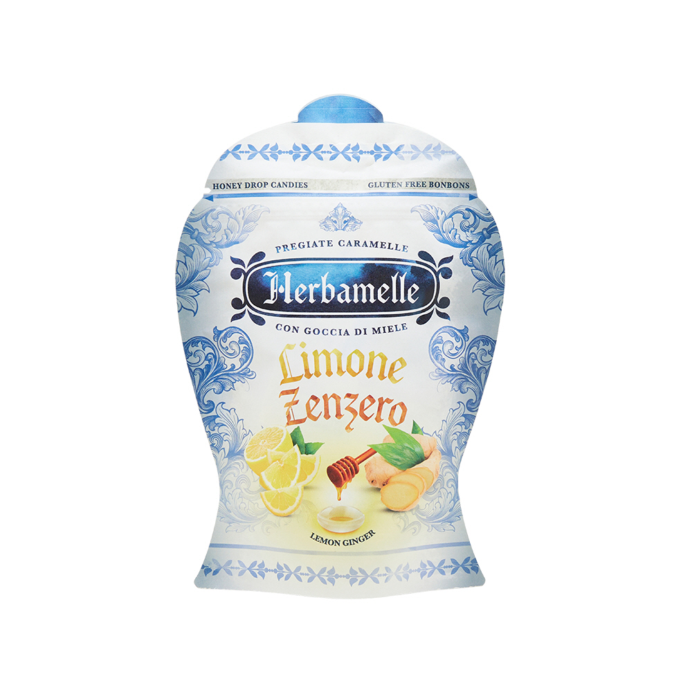 Herbamelleエルバメレハニードロップレモンジンジャーキャンディ75g